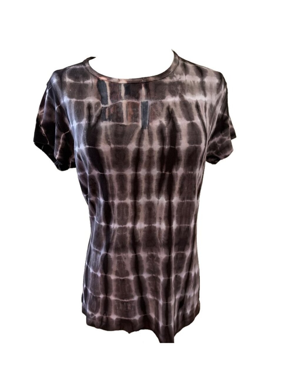 TRYST Women's 100% Cotton Tie Dye Tee Shirt Sz L Chocolate Pink Boho Hippie NEW